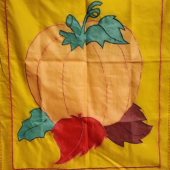 Fall Pumpkin Double Sided Appliqued 100% Nylon Garden Flag Decor  38.75"x29" - Picture 2 of 6